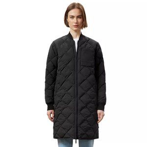 NWT Frank and Oak Black Skyline Reversible Long Bomber Jacket